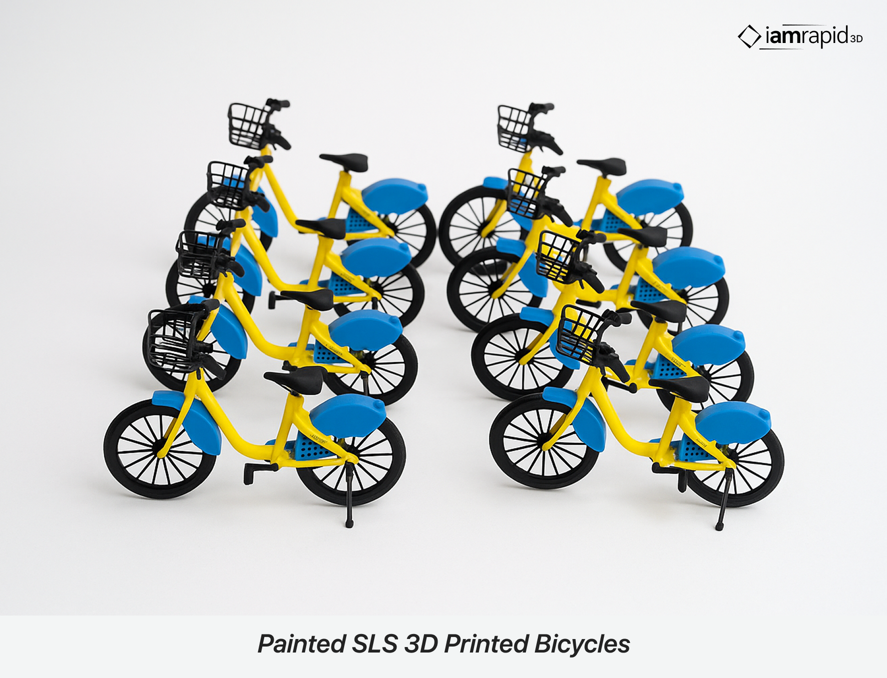 Painted SLS Nylon 3D printed bicycle scale models